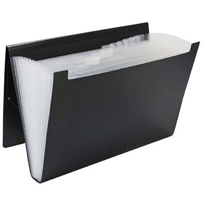 Image for MARBIG EXPANDING FILE PP 12 POCKET FOOLSCAP BLACK from Total Supplies Pty Ltd