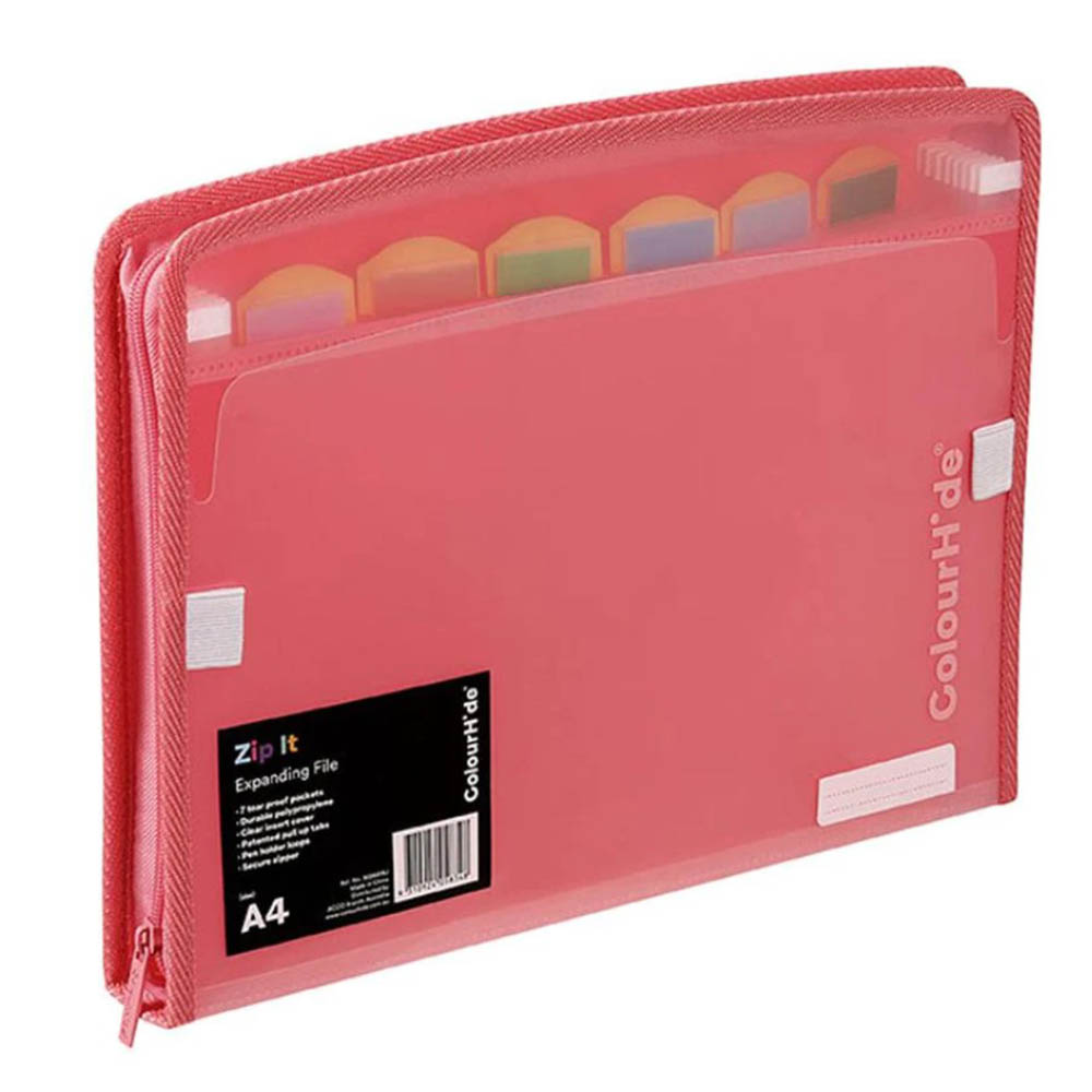 Image for COLOURHIDE  ZIP IT EXPANDING FILE A4 TANGERINE from Office Products Depot