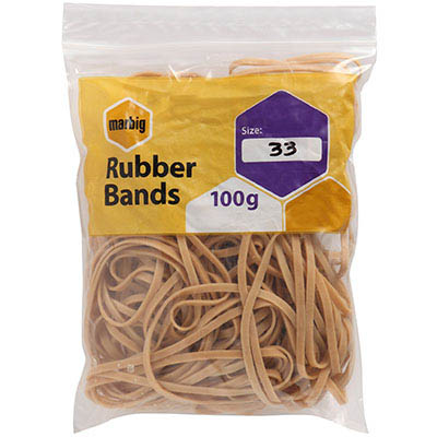 Image for MARBIG RUBBER BANDS SIZE 33 100G from Ross Office Supplies Office Products Depot