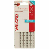 velcro brand® removable mounting circles 9mm white pack 56