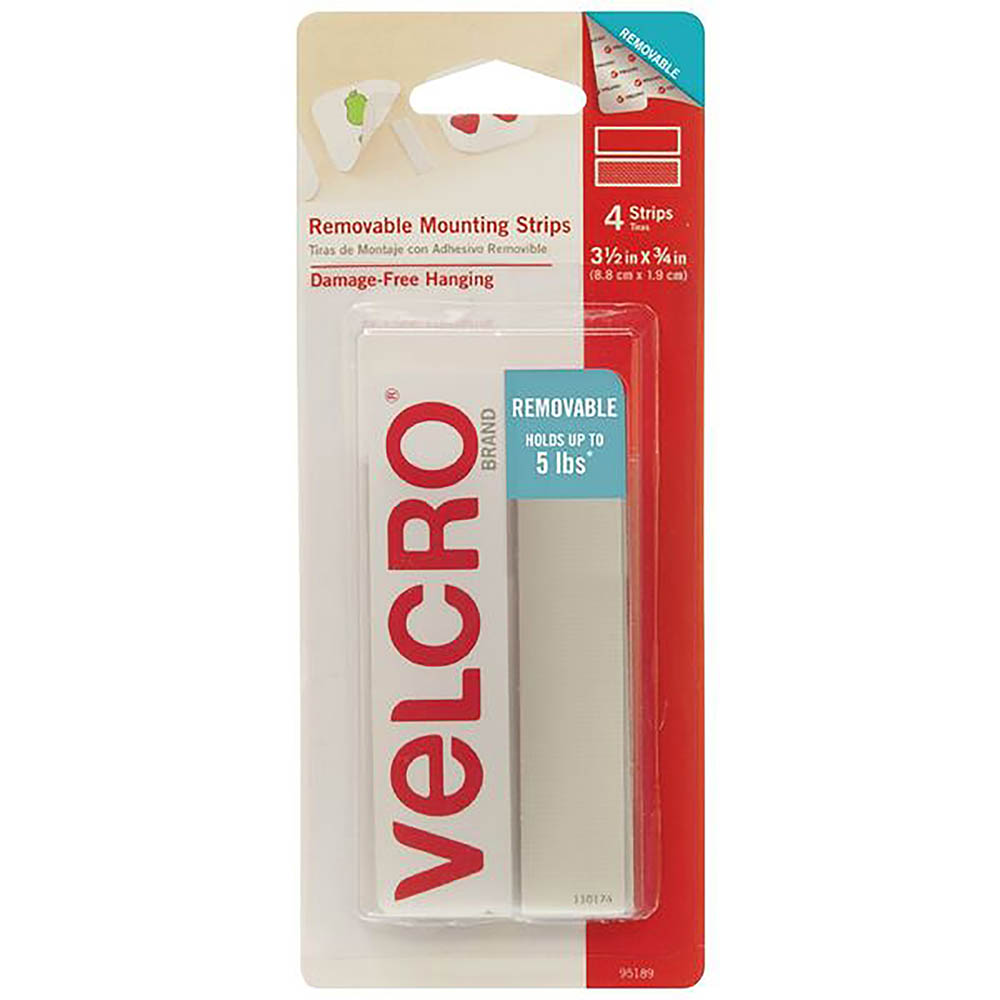 Image for VELCRO BRAND® REMOVABLE MOUNTING STRIPS 88 X 19MM WHITE PACK 4 from Ross Office Supplies Office Products Depot