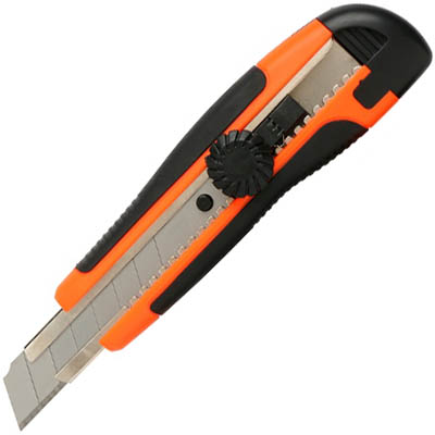 Image for MARBIG CUTTER KNIFE HEAVY DUTY WITH WHEEL LOCK 18MM YELLOW/BLACK from MOE Office Products Depot Mackay & Whitsundays