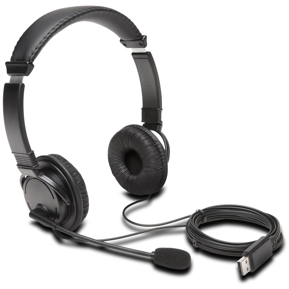Image for KENSINGTON HI-FI USB HEADPHONES WITH MICROPHONE BLACK from MOE Office Products Depot Mackay & Whitsundays