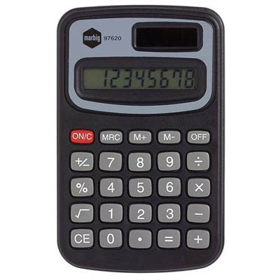Image for MARBIG CALCULATOR POCKET MINI 8 DIGIT BLACK from MOE Office Products Depot Mackay & Whitsundays