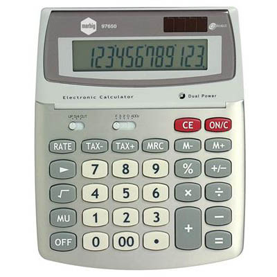 Image for MARBIG DESKTOP CALCULATOR 12 DIGIT SILVER from Ross Office Supplies Office Products Depot