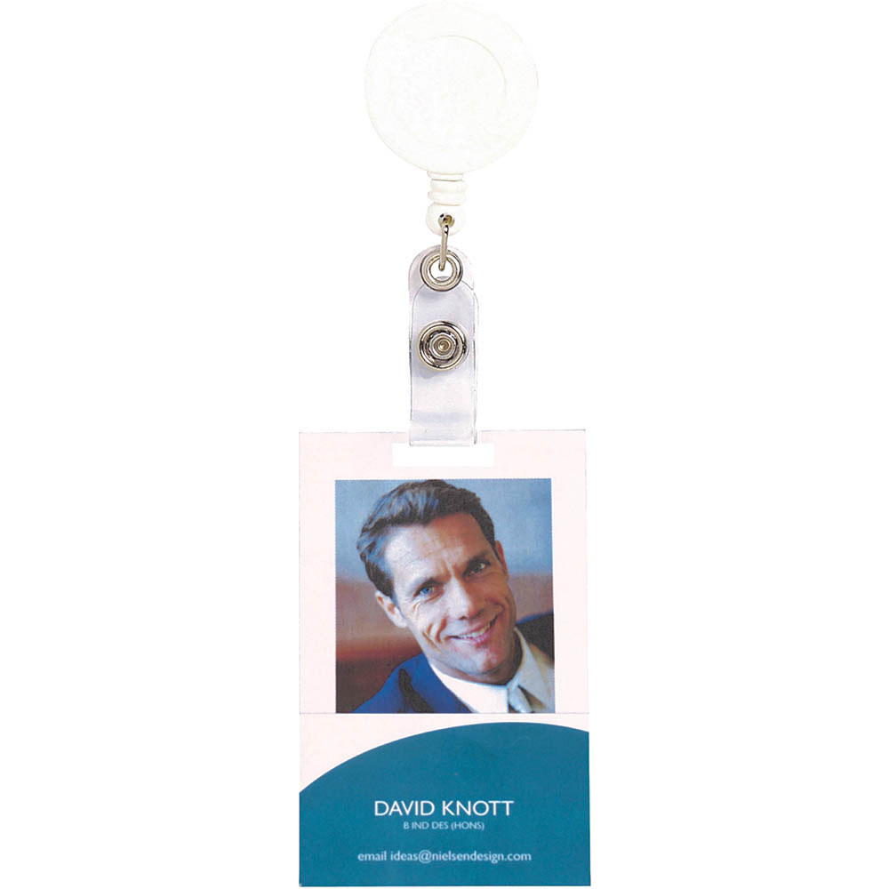 Image for REXEL ID RETRACTABLE ID CARD HOLDER REEL WHITE from OFFICEPLANET OFFICE PRODUCTS DEPOT