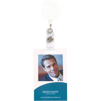 rexel id retractable id card holder reel white