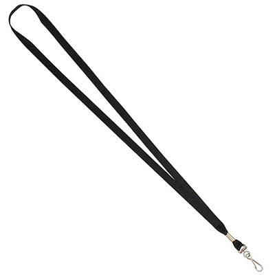 Image for REXEL ID LANYARD FLAT STYLE WITH SWIVEL CLIP BLACK PACK 10 from Office Products Depot