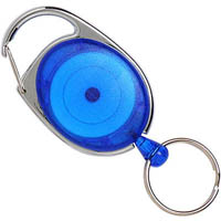 rexel id retractable snap lock key holder reel blue