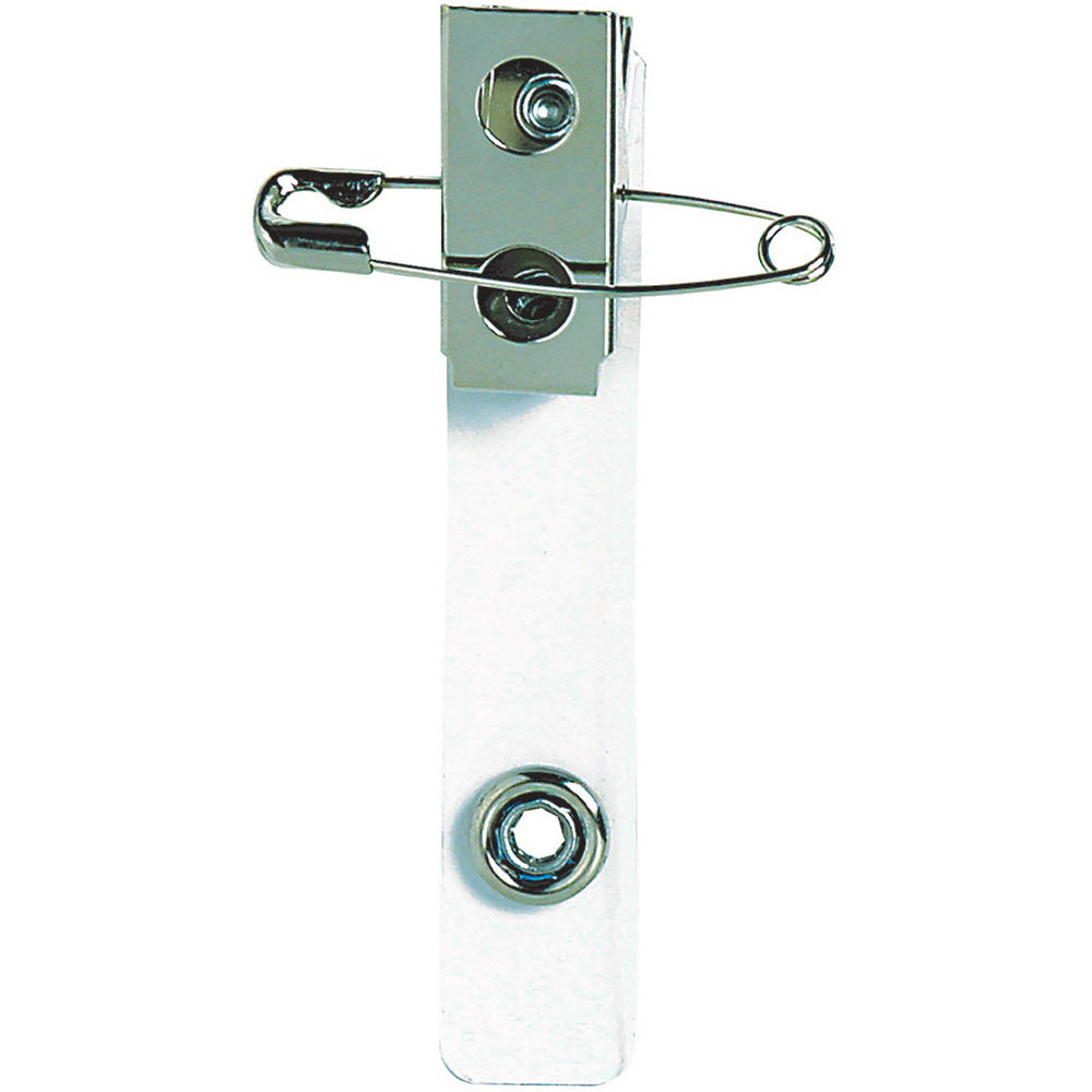 Image for REXEL ID BADGE STRAP CLIP AND PIN CLEAR PACK 10 from Total Supplies Pty Ltd