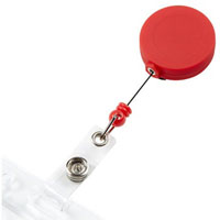rexel badge reel soft touch red