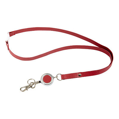 Image for REXEL ID LANYARD WITH BADGE LEATHERETTE BURGUNDY from OFFICEPLANET OFFICE PRODUCTS DEPOT