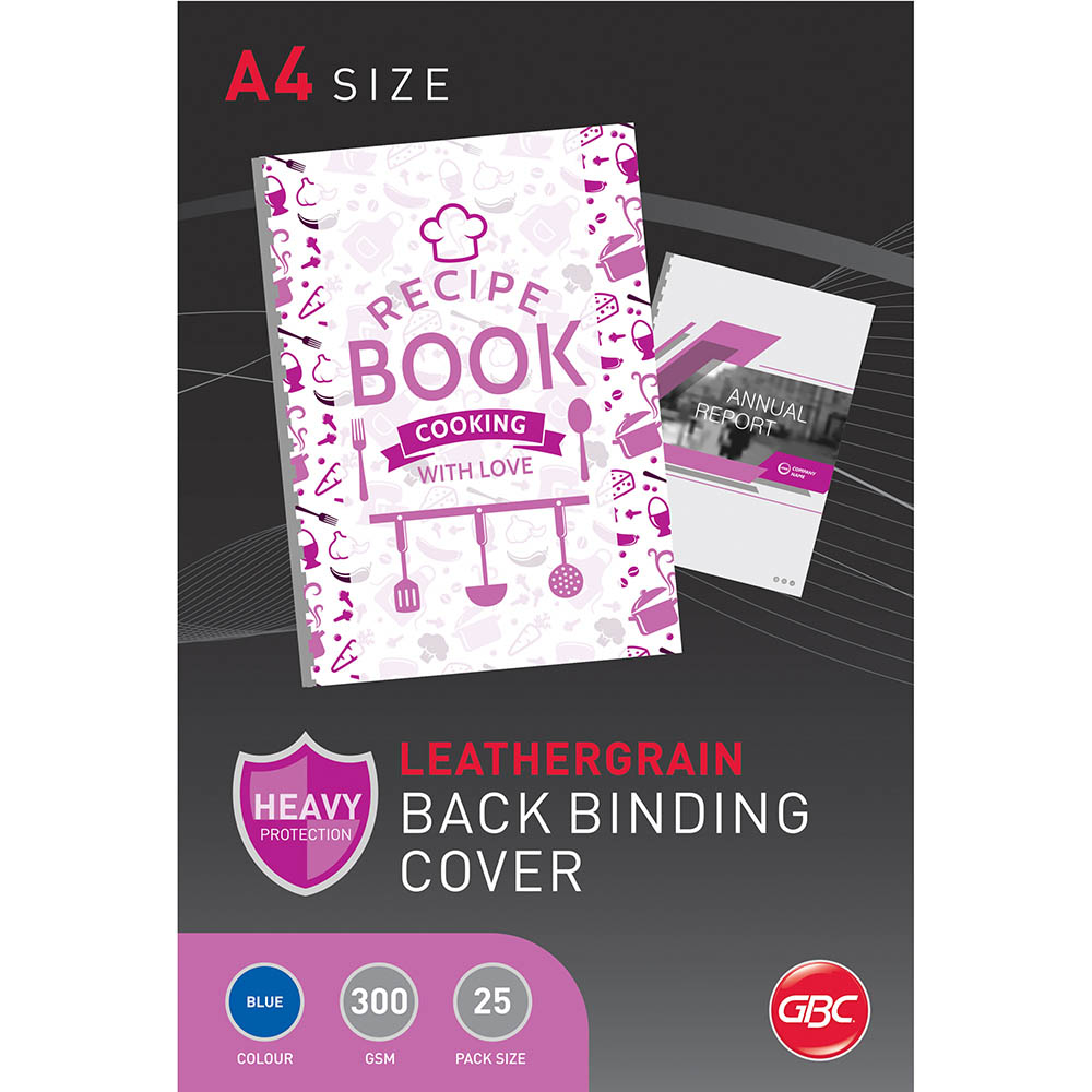 Image for GBC BINDING COVER LEATHERGRAIN 300GSM A4 BLUE PACK 25 from Office Products Depot Gold Coast