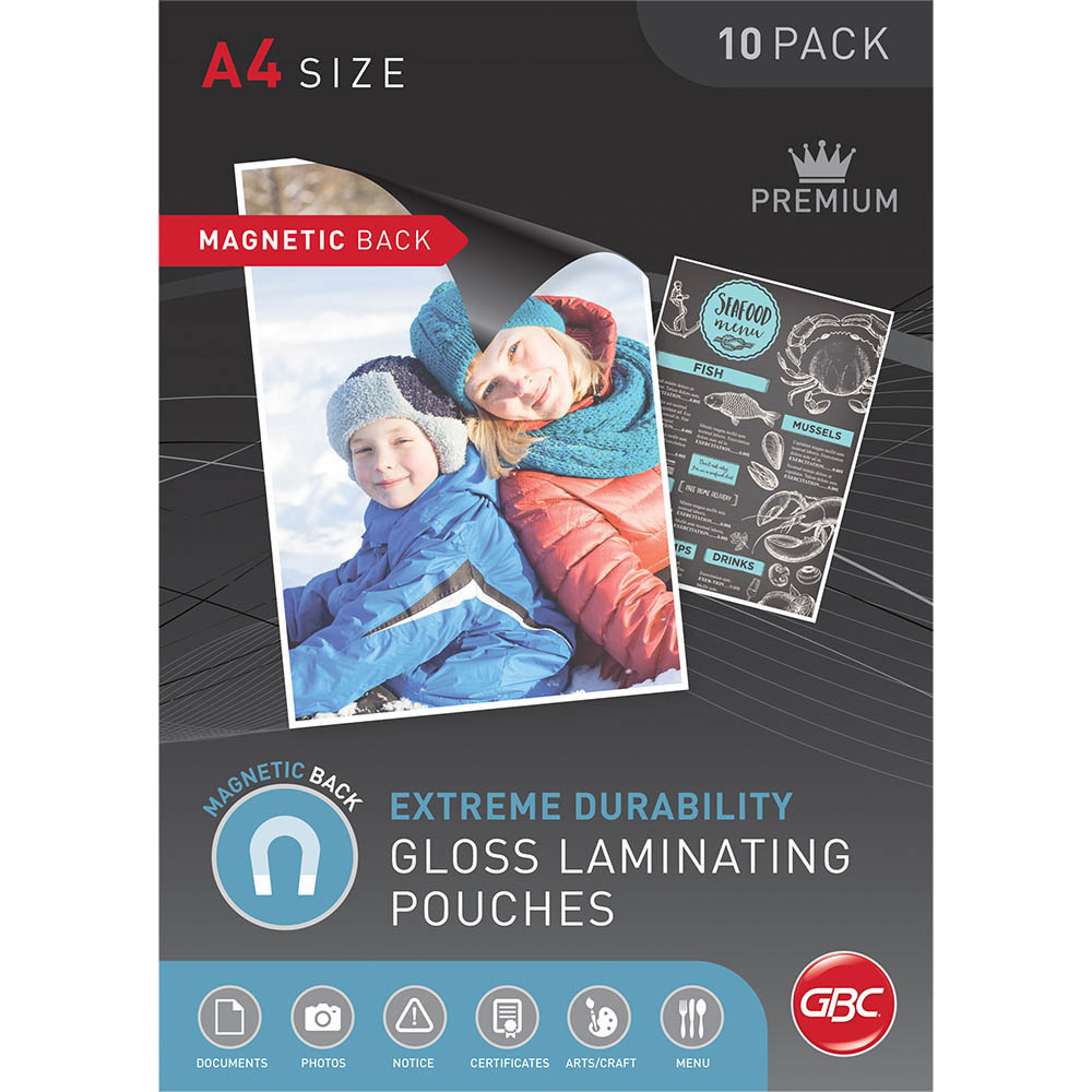 Image for GBC MAGNETIC LAMINATING POUCH 175 MICRON A4 CLEAR BOX 10 from Ross Office Supplies Office Products Depot