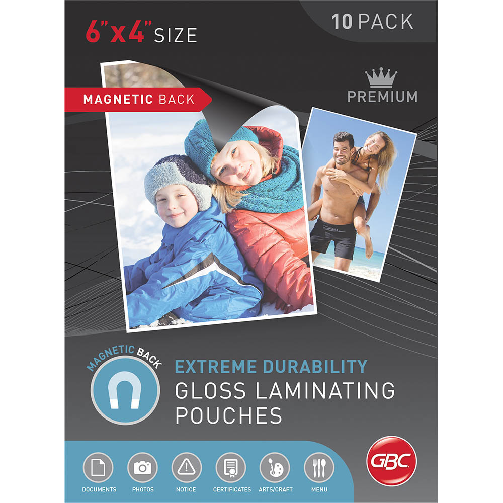 Image for GBC MAGNETIC LAMINATING POUCH 175 MICRON 6 X 4 INCH CLEAR BOX 10 from MOE Office Products Depot Mackay & Whitsundays