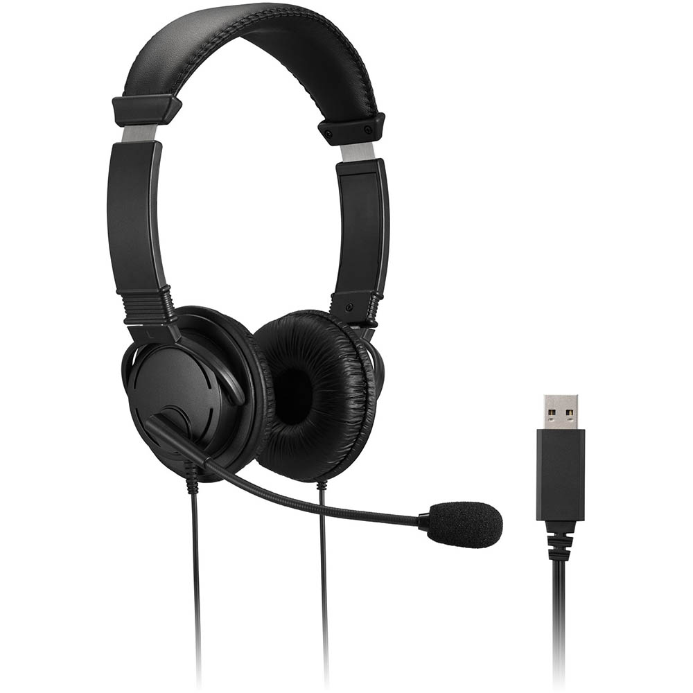 Image for KENSINGTON CLASSIC HEADSET WITH MICROPHONE BLACK from Total Supplies Pty Ltd