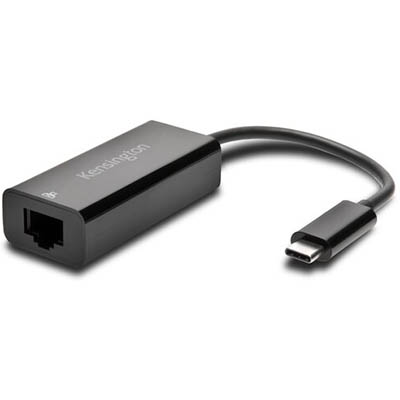 Image for KENSINGTON CA1100E USB TYPE-C TO ETHERNET ADAPTOR BLACK from Total Supplies Pty Ltd