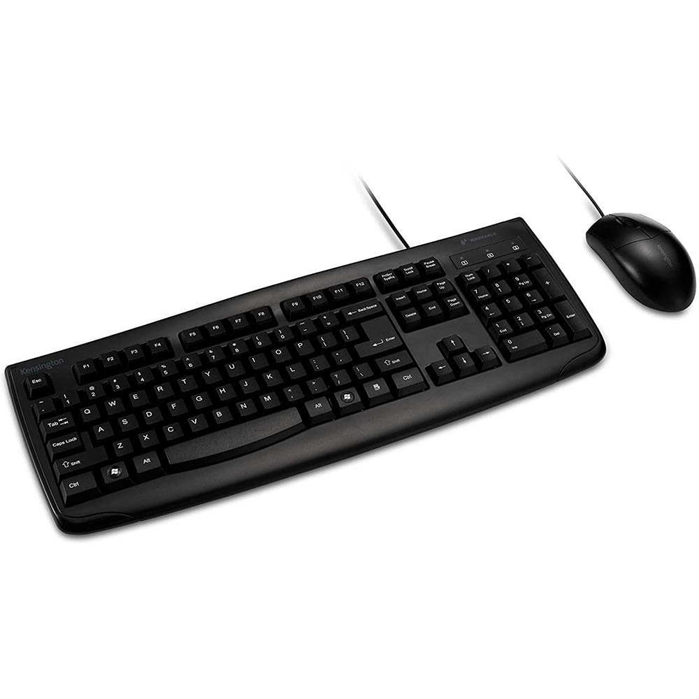 Image for KENSINGTON PRO FIT WIRED KEYBOARD AND MOUSE SET WASHABLE BLACK from Office Products Depot