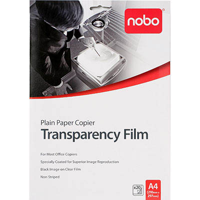 Image for NOBO PLAIN PAPER COPIER OHP TRANSPARENCY FILM 100 MICRON A4 BOX 20 from Ross Office Supplies Office Products Depot
