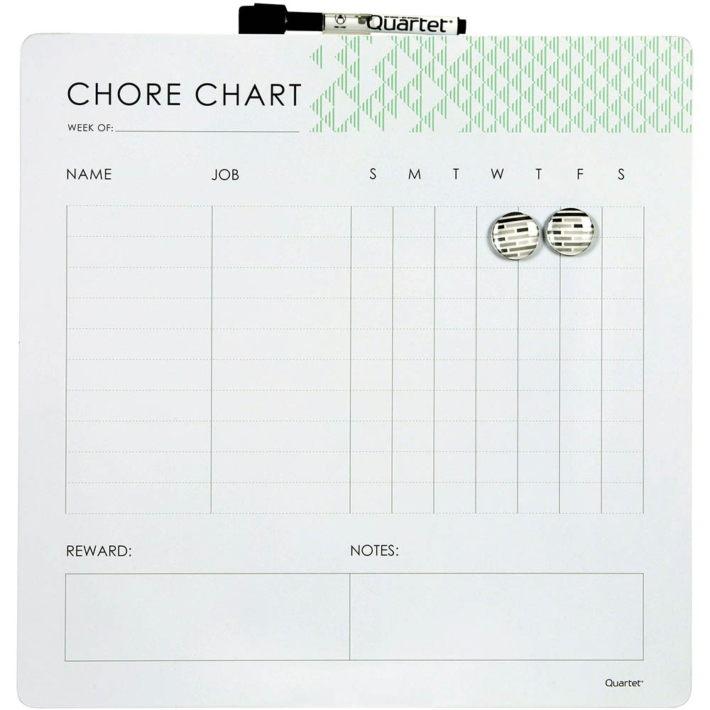 Image for QUARTET CHORE CHART 350 X 350MM WHITE SRT from Total Supplies Pty Ltd