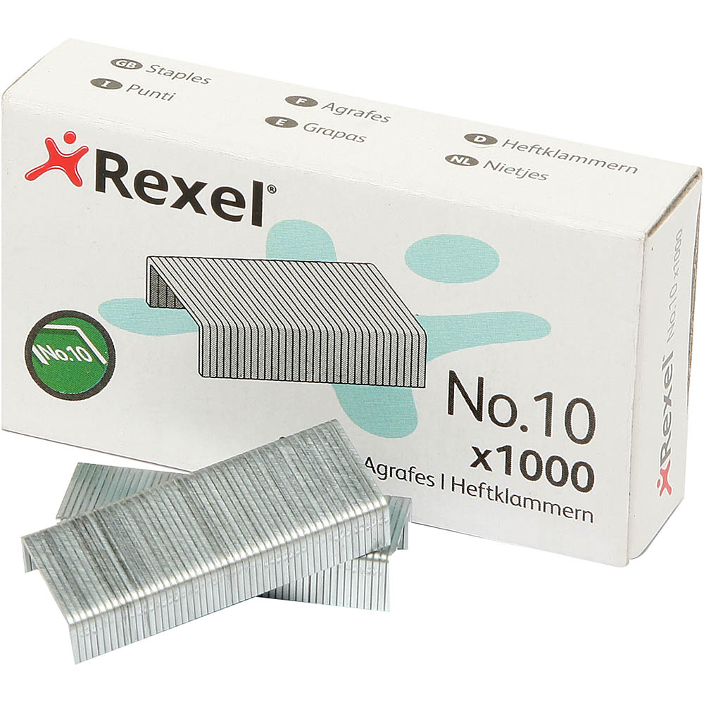 Image for REXEL STAPLES SIZE 10 BOX 1000 from MOE Office Products Depot Mackay & Whitsundays