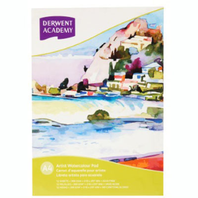 Image for DERWENT ACADEMY WATERCOLOUR PAD PORTRAIT 12 SHEETS A4 from Office Products Depot Gold Coast