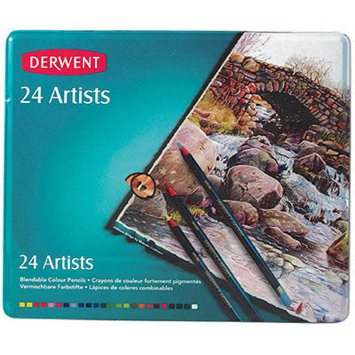 Image for DERWENT ARTIST PENCILS ASSORTED TIN 24 from Total Supplies Pty Ltd
