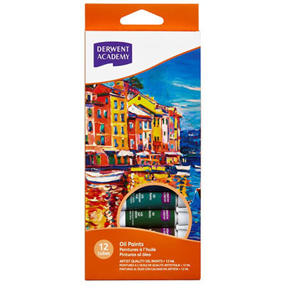 Image for DERWENT ACADEMY OIL PAINTS 12ML ASSORTED PACK 12 from Total Supplies Pty Ltd