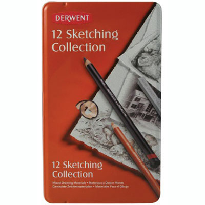 Image for DERWENT SKETCHING MIXED MEDIA TIN 12 from Ross Office Supplies Office Products Depot