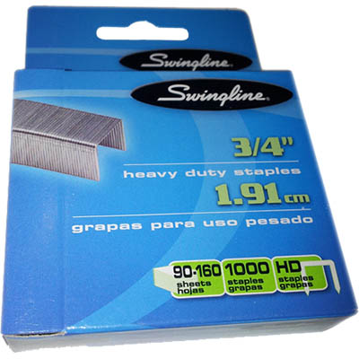 Image for SWINGLINE SF13 HEAVY DUTY STAPLES 19MM LEG BOX 1000 from Ross Office Supplies Office Products Depot