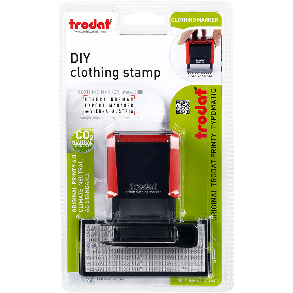 Image for TRODAT 4911 ECO PRINTY SELF-INKING DIY CLOTHING STAMP 38 X 14MM BLACK from Ross Office Supplies Office Products Depot