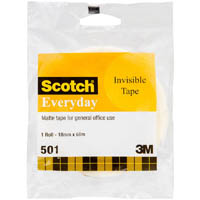 scotch 501 everyday invisible tape 18mm x 66m