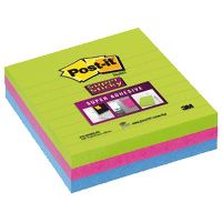 post-it 675-3ssmx super sticky lined notes 101 x 101mm rio de janeiro pack 3
