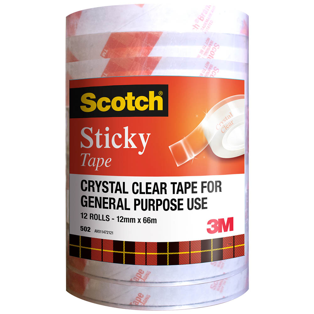 Image for SCOTCH 502 STICKY TAPE 12MM X 66M PACK 12 from Barkers Rubber Stamps & Office Products Depot