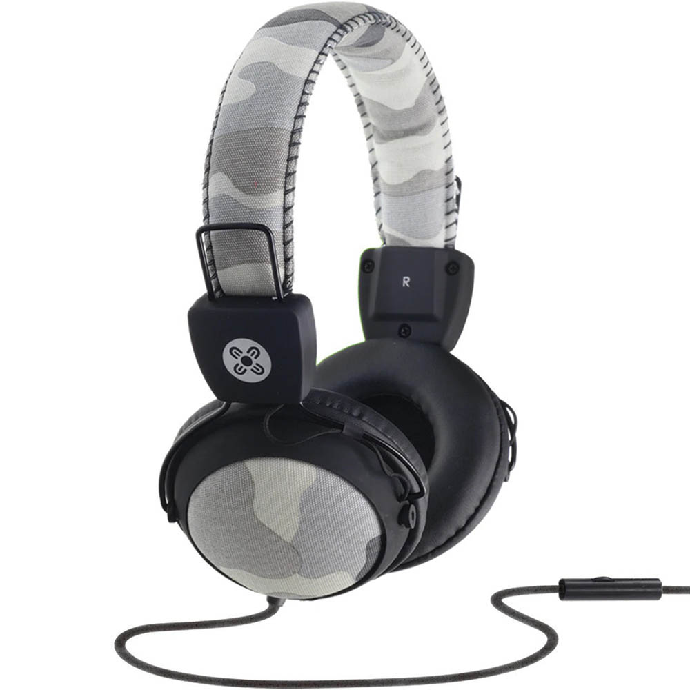 Image for MOKI CAMO HEADPHONES INLINE MIC GREY from Ross Office Supplies Office Products Depot