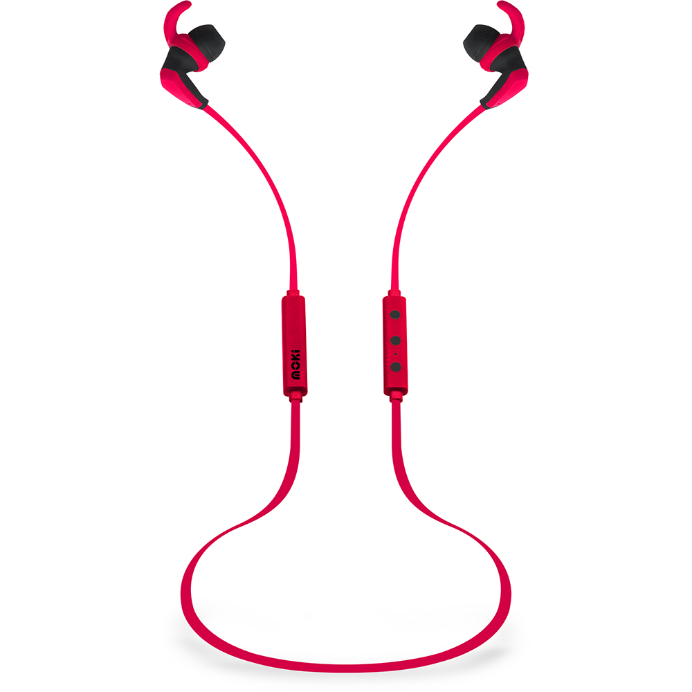 Image for MOKI HYBRID BLUETOOTH EARPHONES RED from Ross Office Supplies Office Products Depot