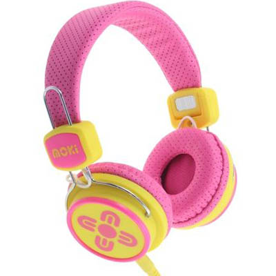 Image for MOKI KID SAFE VOLUME LIMITED HEADPHONES PINK/YELLOW from Total Supplies Pty Ltd