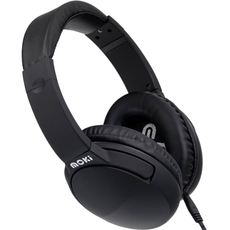 Image for MOKI NOISE CANCELLATION HEADPHONES BLACK from Premier Stationers Office Products Depot