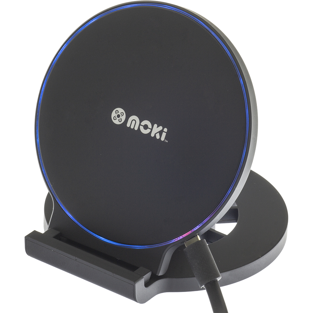 Image for MOKI QI CHARGESTAND 10W WIRELESS CHARGER BLACK from MOE Office Products Depot Mackay & Whitsundays