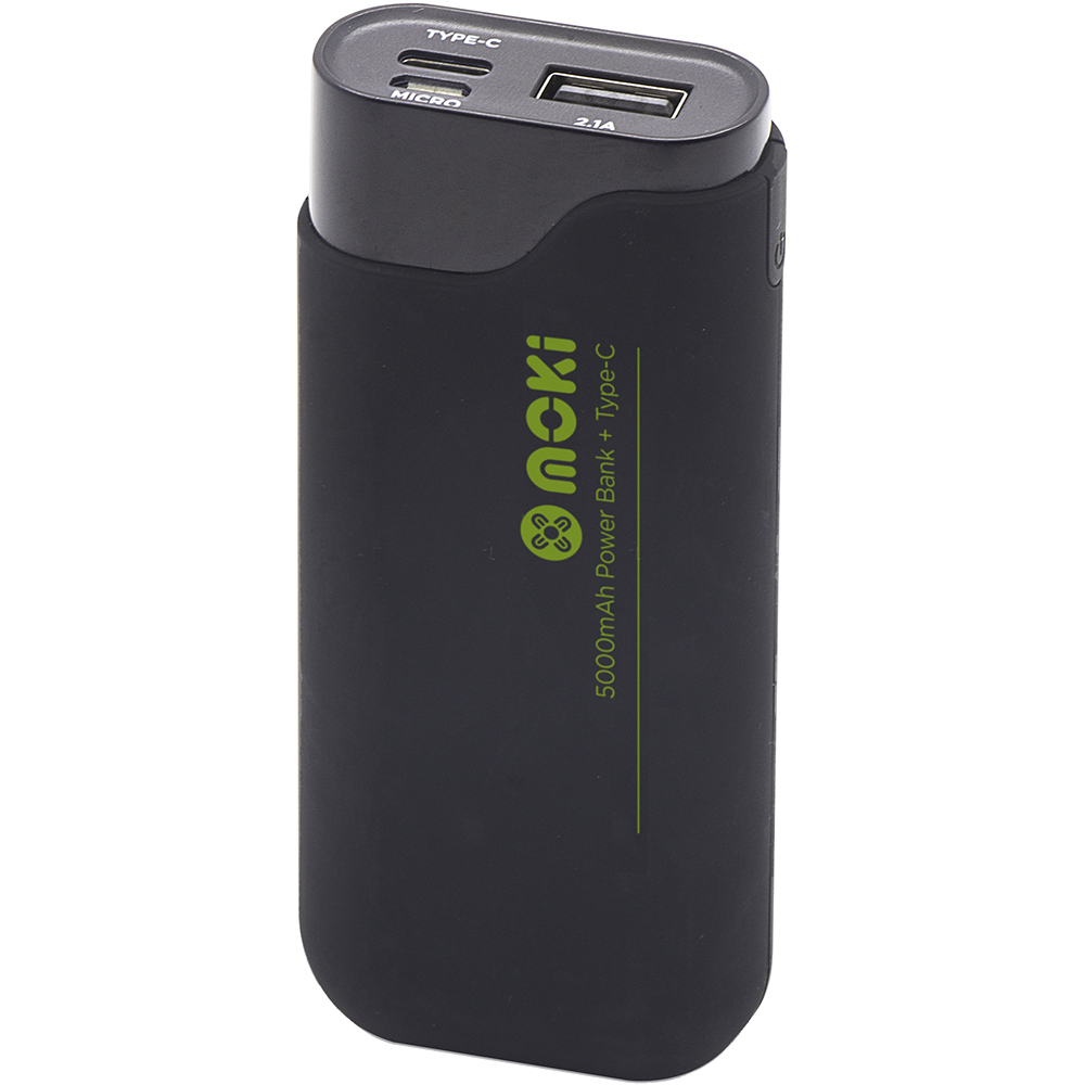 Image for MOKI POWERBANK 5000MAH USB-A AND USB-C BLACK from Ross Office Supplies Office Products Depot