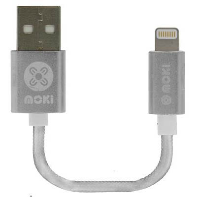 Image for MOKI SYNCHARGE BRAIDED CABLE USB-A TO LIGHTNING 100MM SILVER from Total Supplies Pty Ltd