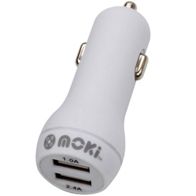 Image for MOKI USB CAR CHARGER DUAL WHITE from Office Products Depot Gold Coast