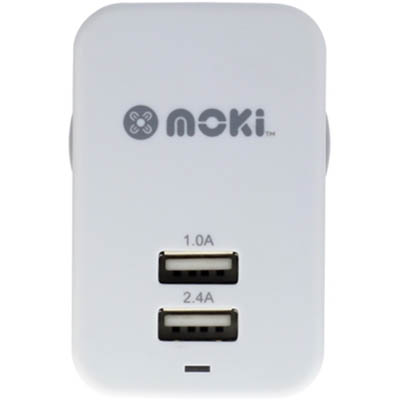 Image for MOKI USB WALL CHARGER DUAL WHITE from Margaret River Office Products Depot
