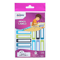 avery 41504 kids pencil labels blue and green pack 30