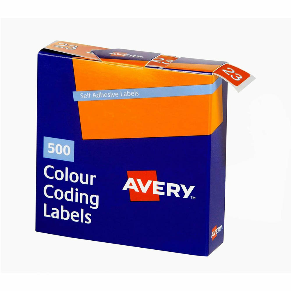 Image for AVERY 43273 LATERAL FILE LABEL SIDE TAB YEAR CODE 23 25 X 38MM ORANGE PACK 500 from Office Products Depot