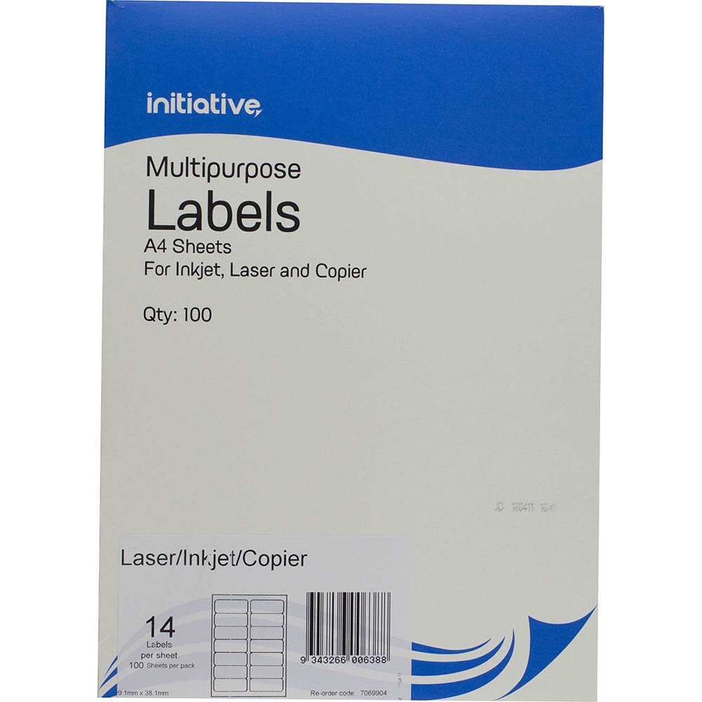 Image for INITIATIVE MULTI-PURPOSE LABELS 14UP 99.1 X 38.1MM PACK 100 from Office Products Depot Macarthur