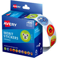 avery 698010 merit stickers animals dispenser pack 400