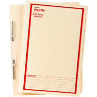 avery 86514 spiral spring action file foolscap red on buff