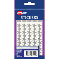 avery 932351 merit star stickers 14mm silver pack 90