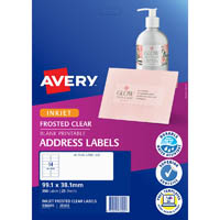 avery 936005 j8563 inkjet label 14up clear with matt finish pack 25